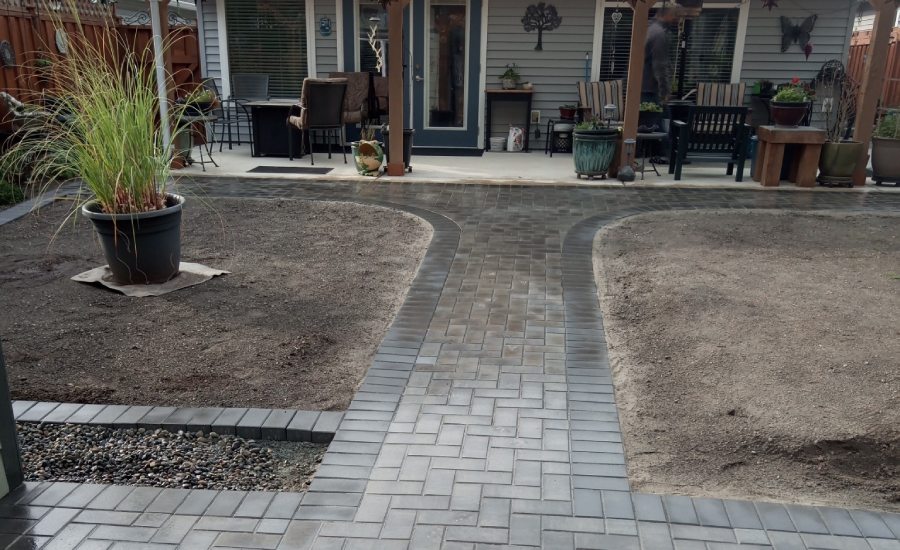 landscaping with flagstone path